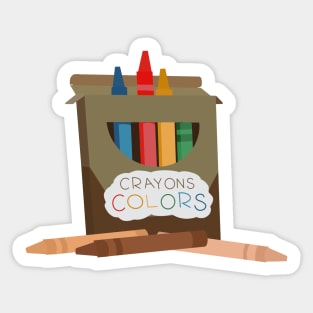 Crayon Colors with Skin Tones Sticker